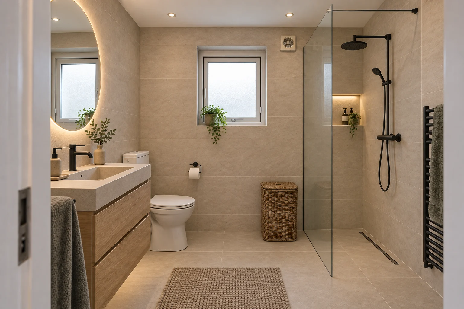 Dezelfde badkamer na renovatie